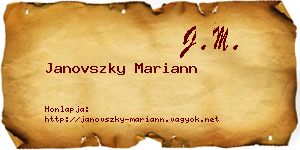 Janovszky Mariann névjegykártya