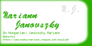 mariann janovszky business card